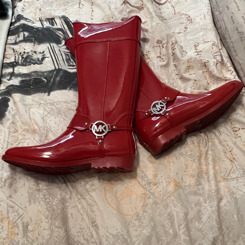 Red Michael Kors Weather/Rain Boots Size 10